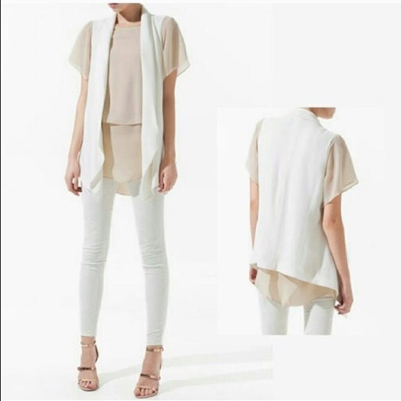 Zara Long Open Cardigan Vest - Picture 1 of 14